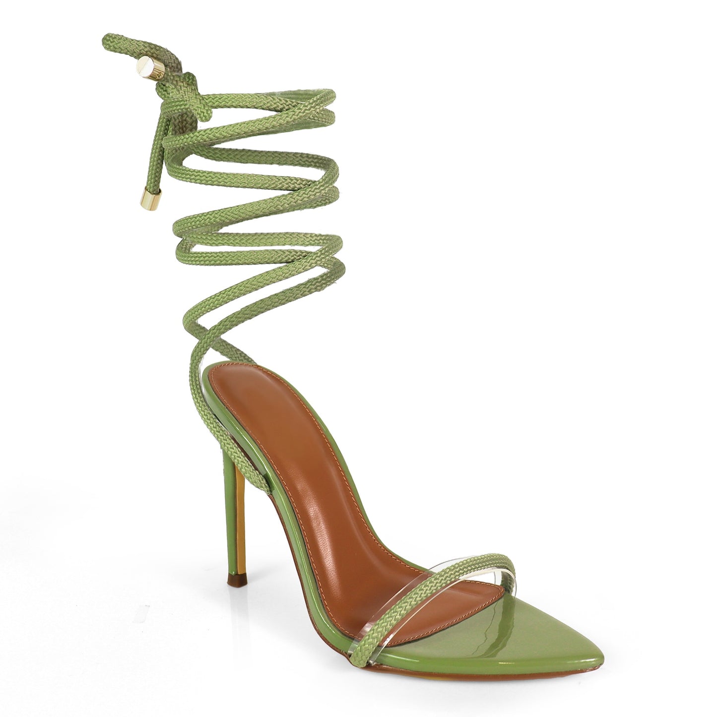 Lala Lace Up Heels - Olive