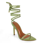 Lala Lace Up Heels - Olive