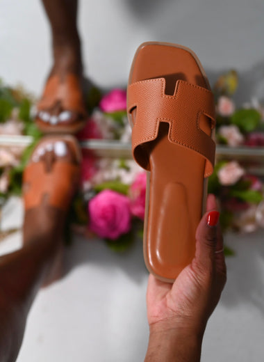 Viana Slip on Sandals - Tan