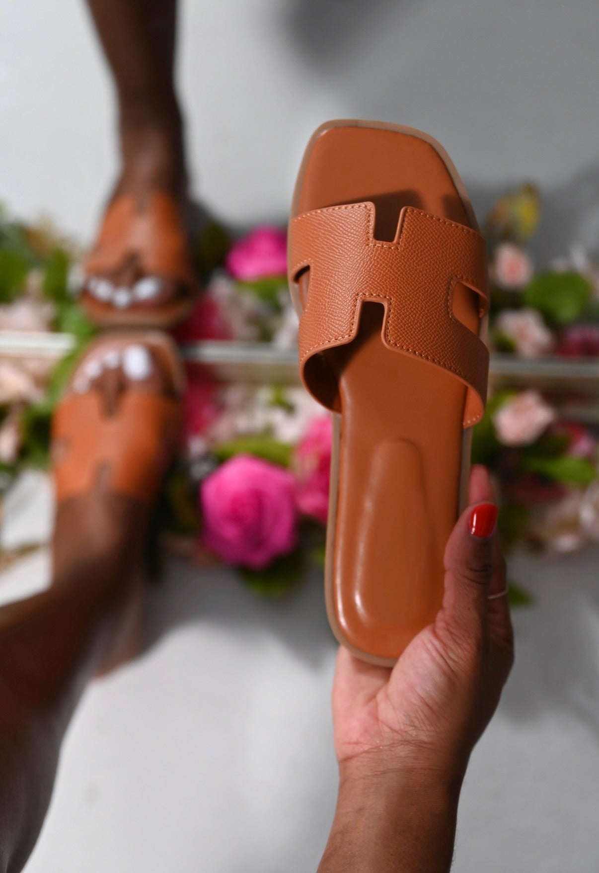 Viana Slip on Sandals - Tan