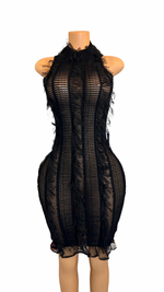 Bekka Mesh Bodycon Dress - Black