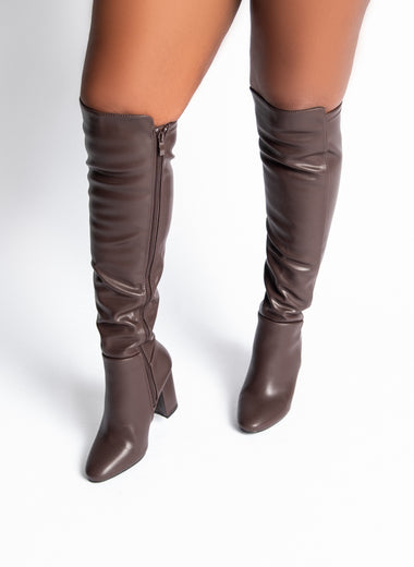 Kendi - Brown Knee High Boots