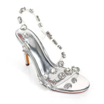 Nikya Slingback Embellished Heels - Silver