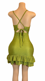 Karma Ruffled Cutout Mini Dress - Green